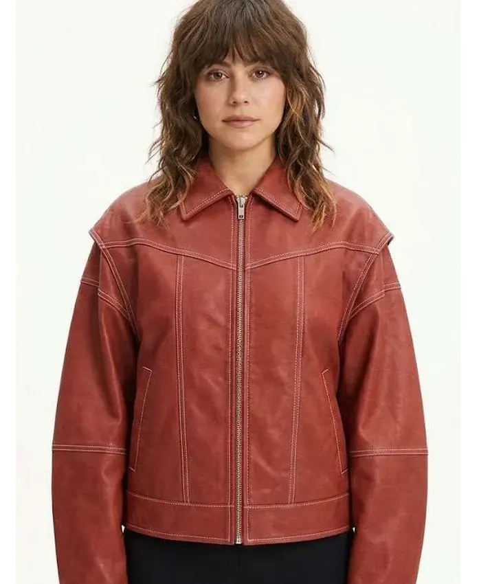 Off Campus Allie Hayes Red Bomber Jacket Off Campus Allie Hayes Red Bomber Jacket