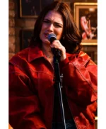 Ella Bright Cherry Pie Red Bomber Jacket
