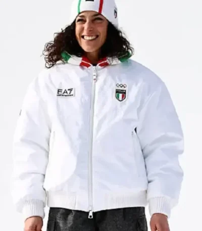Olympic 2026 Federica Brignone Team Italy EA7 White jacket