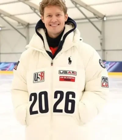 Olympics 2026 Evan Bates Team USA Flagbearer Jacket