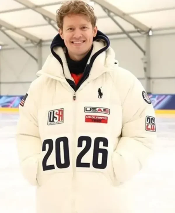 Olympics 2026 Evan Bates Team USA Flagbearer Jacket