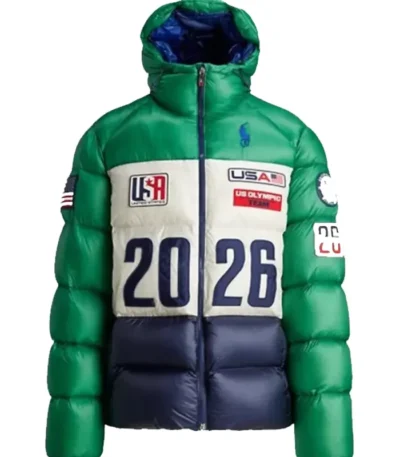 Olympics 2026 Polo Team USA Closing Ceremony Green Jacket