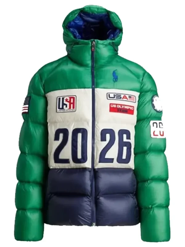 Olympics 2026 Polo Team USA Closing Ceremony Green Jacket