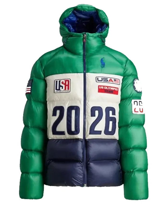Olympics 2026 Polo Team USA Closing Ceremony Green Jacket Olympics 2026 Polo Team USA Closing Ceremony Green Jacket