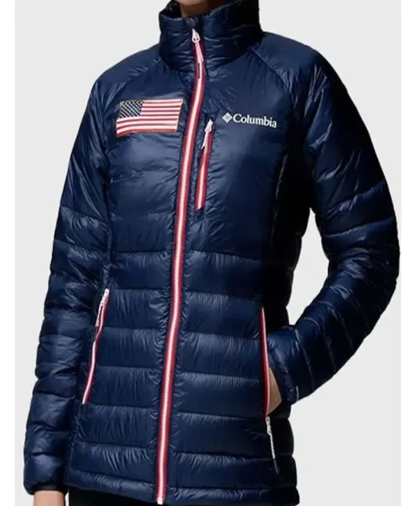 Olympics 2026 Team USA Blue Puffer Jacket