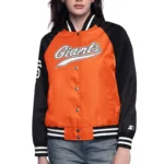 Orange-Black San Francisco Giants Home Run Varsity Satin Jacket