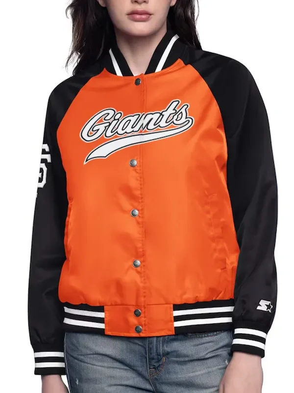 Orange-Black San Francisco Giants Home Run Varsity Satin Jacket