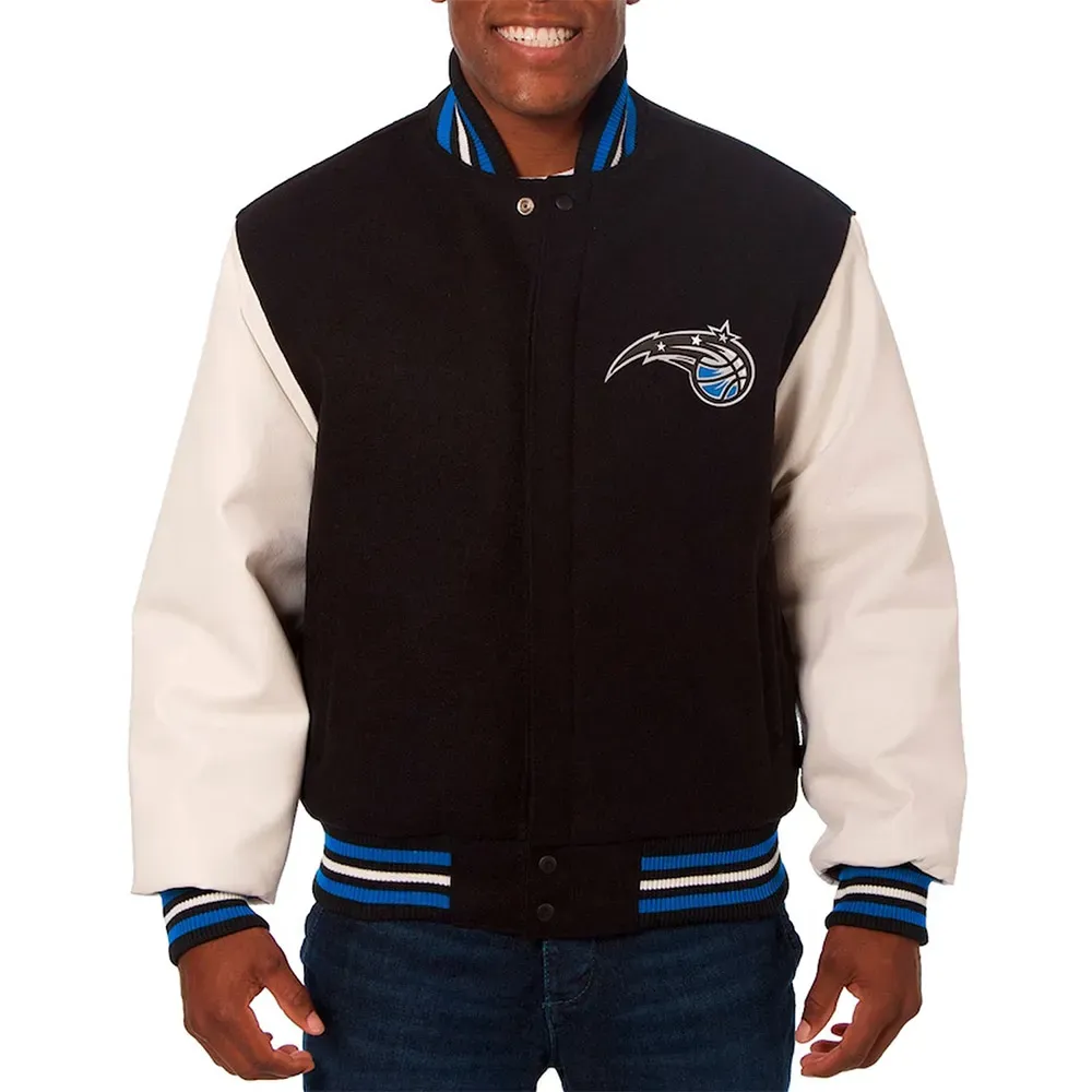 Orlando Magic Black and White Varsity Jacket Orlando Magic Black and White Varsity Jacket