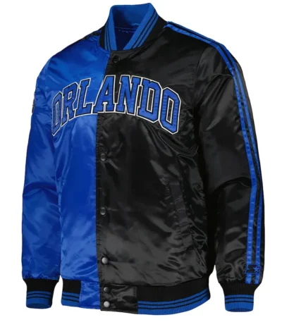 Orlando Magic Fast Break Blue and Black Satin Jacket