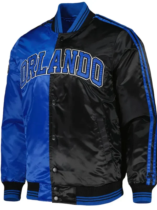 Orlando Magic Fast Break Blue and Black Satin Jacket