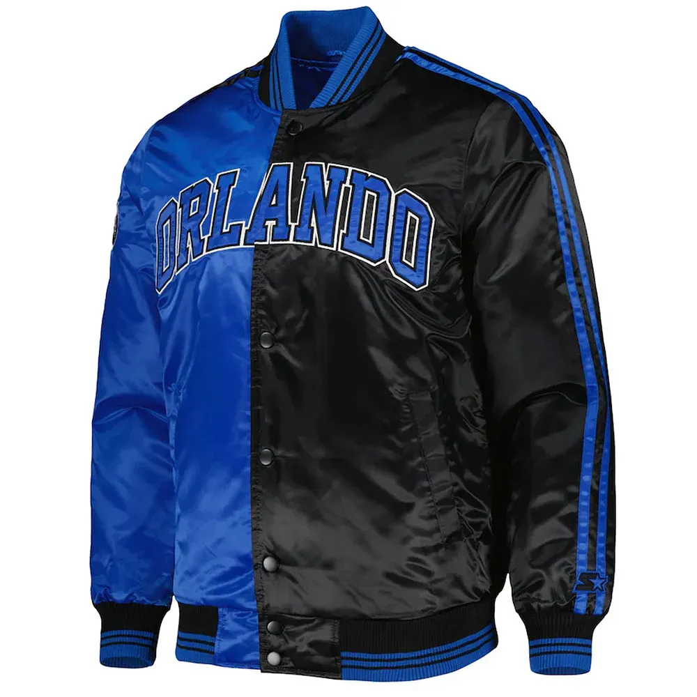 Orlando Magic Double Clutch Blue Satin Jacket Orlando Magic Double Clutch Blue Satin Jacket