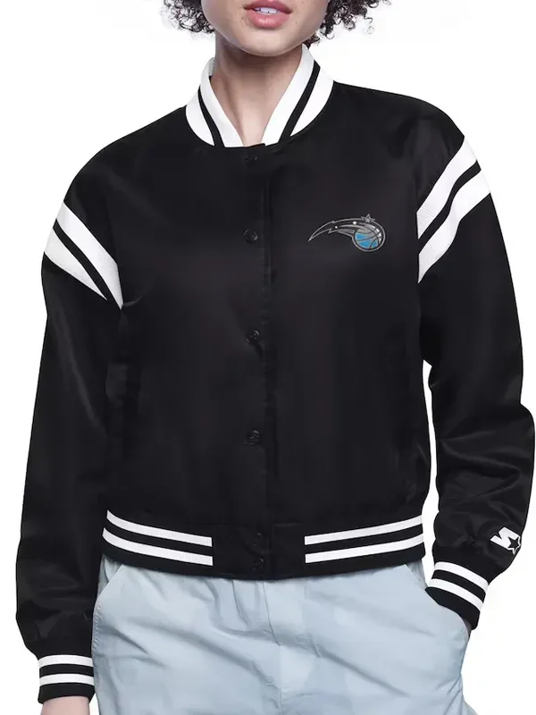 Orlando Magic Printed Logo Varsity Satin Jacket