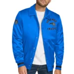 Orlando Magic Stitch Applique Blue Satin Jacket