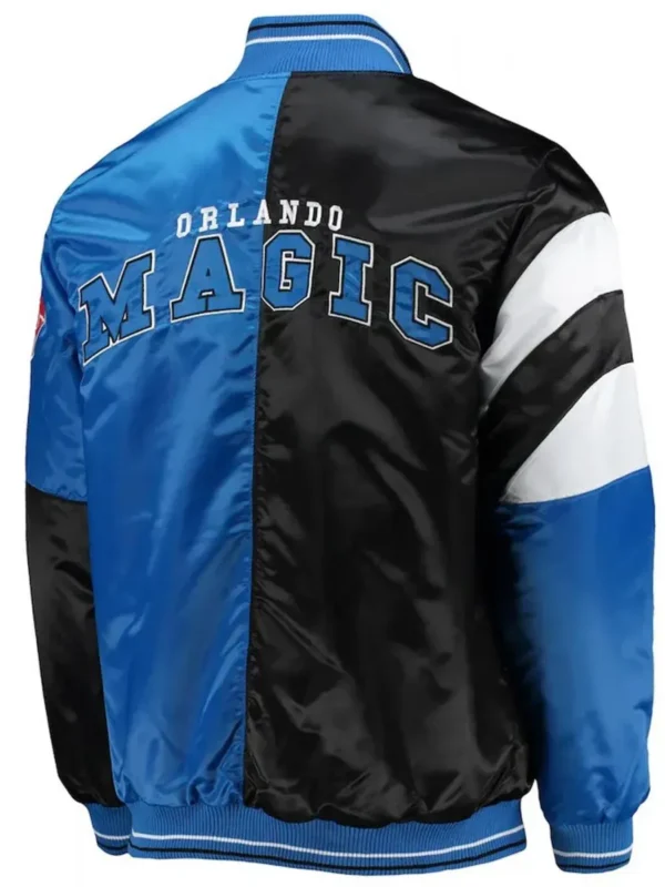 Orlando Magic Varsity Color Block Black and Blue Satin Jacket