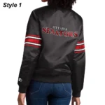 Ottawa Senators Striped Black Satin Jacket