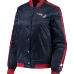 Overtime New England Patriots Full-Snap Navy Varsity Satin Jacket
