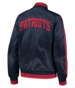 Overtime New England Patriots Full-Snap Navy Varsity Satin Jacket