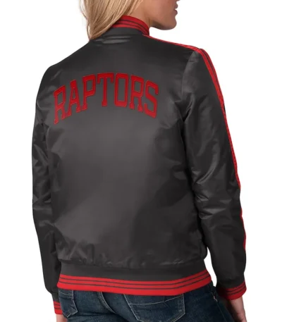 Overtime Toronto Raptors Black Satin Jacket