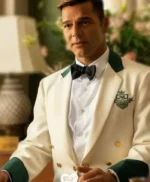 Palm Royale Ricky Martin White Cropped Blazer