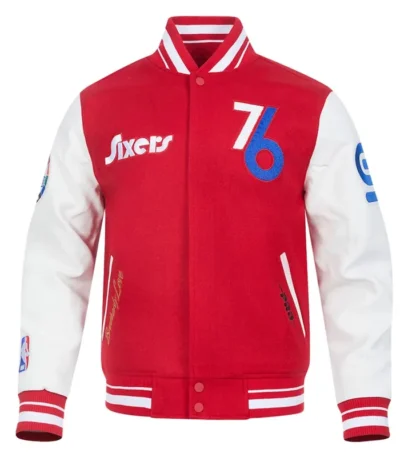 Philadelphia 76ers 2024-25 City Edition Chenille Red Varsity Jacket