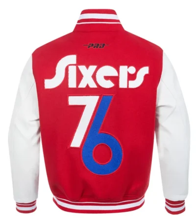Philadelphia 76ers 2024-25 City Edition Chenille Red Varsity Jacket