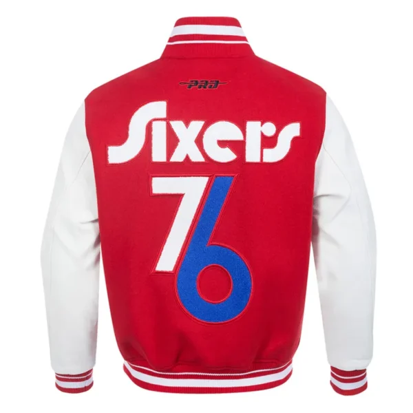 Philadelphia 76ers 2024-25 City Edition Chenille Red Varsity Jacket