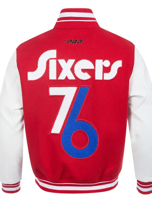 Philadelphia 76ers 2024-25 City Edition Chenille Red Varsity Jacket