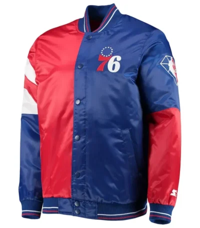 Philadelphia 76ers 75th Anniversary Leader Full-Snap Color Block Jacket