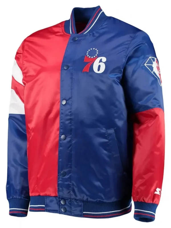 Philadelphia 76ers 75th Anniversary Leader Full-Snap Color Block Jacket