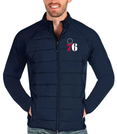 Philadelphia 76ers Antigua Altitude Navy Jacket