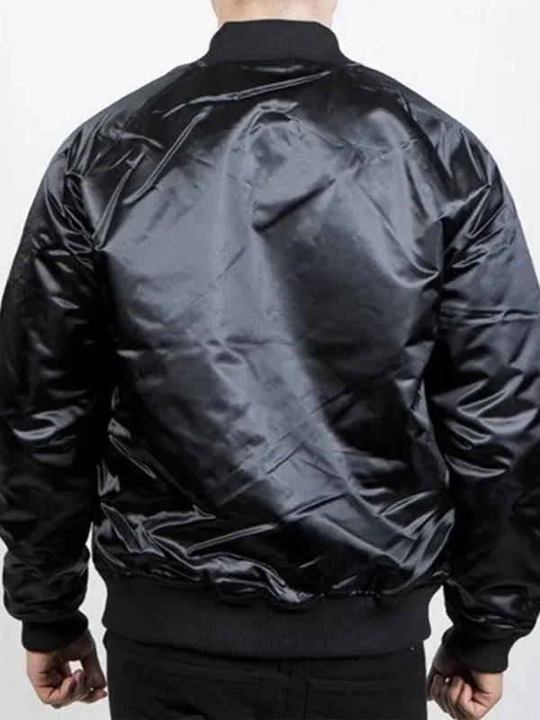 Philadelphia 76ers Black Tonal Satin Jacket
