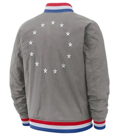 Philadelphia 76ers City Edition Courtside Gray Bomber Jacket