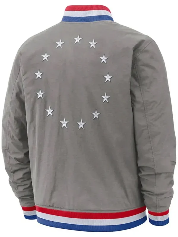 Philadelphia 76ers City Edition Courtside Gray Bomber Jacket