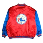 Philadelphia 76ers Classics Red and Blue Satin Jacket