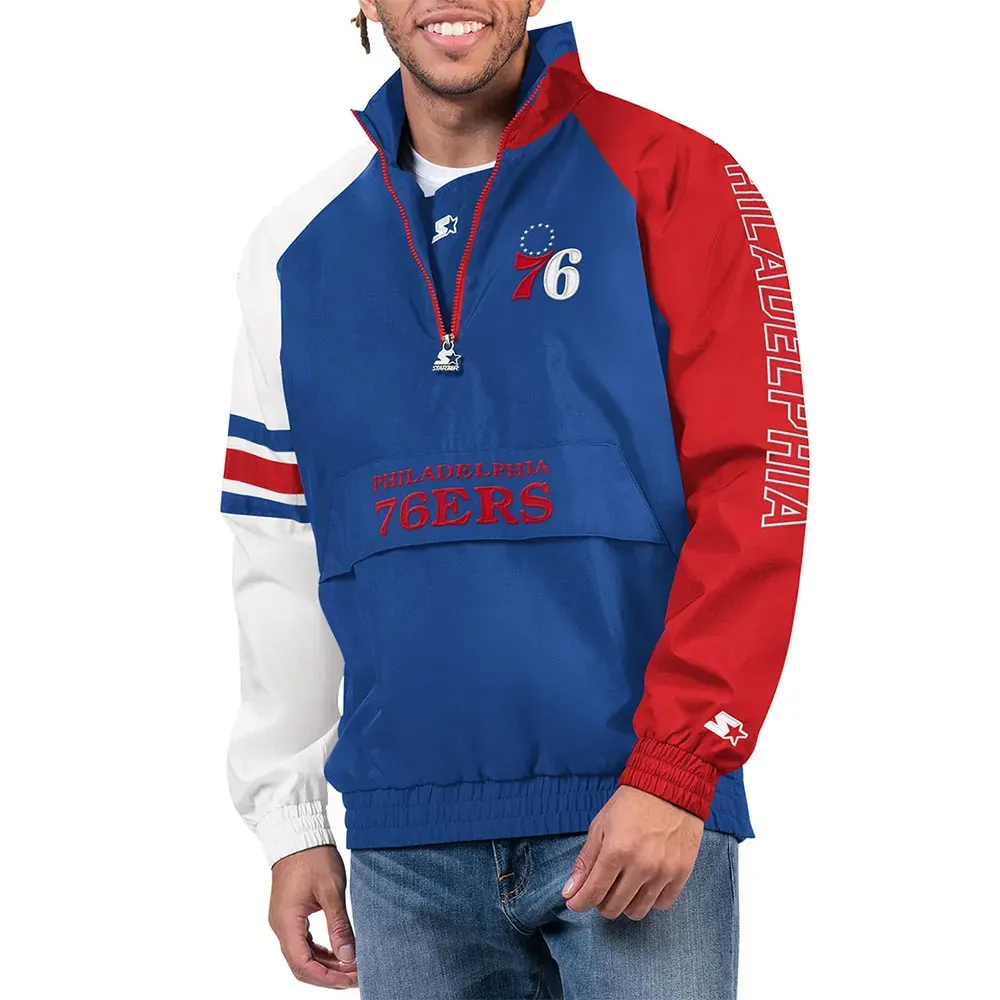 Philadelphia 76ers Elite Half Zip Pullover Jacket Philadelphia 76ers Elite Half Zip Pullover Jacket