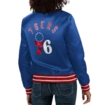 Philadelphia 76ers Full Count Royal Satin Jacket