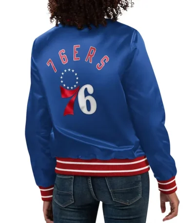 Philadelphia 76ers Full Count Royal Satin Jacket