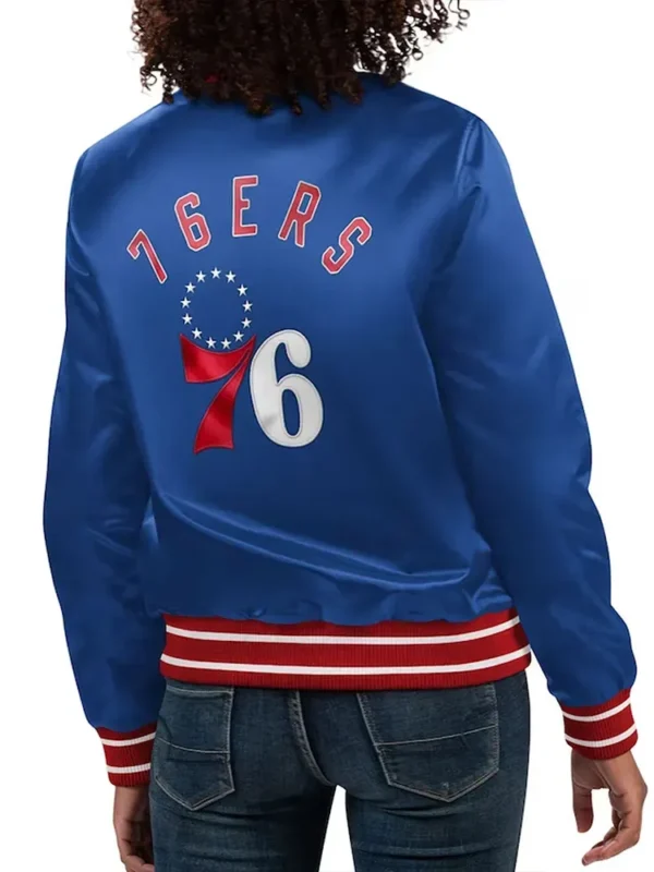 Philadelphia 76ers Full Count Royal Satin Jacket
