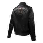 Philadelphia 76ers Glam Black Varsity Satin Jacket