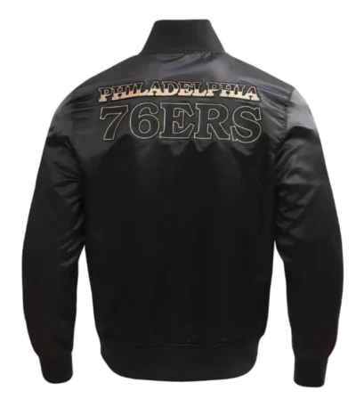 Philadelphia 76ers Gold Logo Satin Jacket
