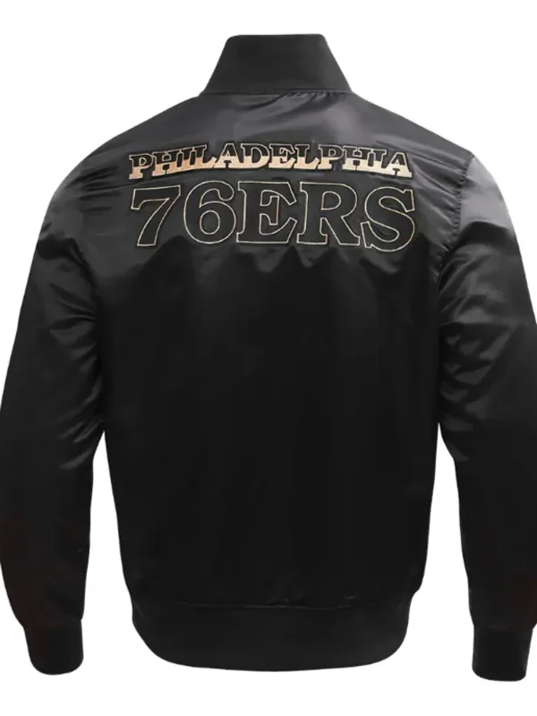 Philadelphia 76ers Gold Logo Satin Jacket