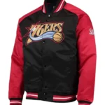 Philadelphia 76ers Hardwood Classics Reload 3.0 Black/Red Satin Jacket