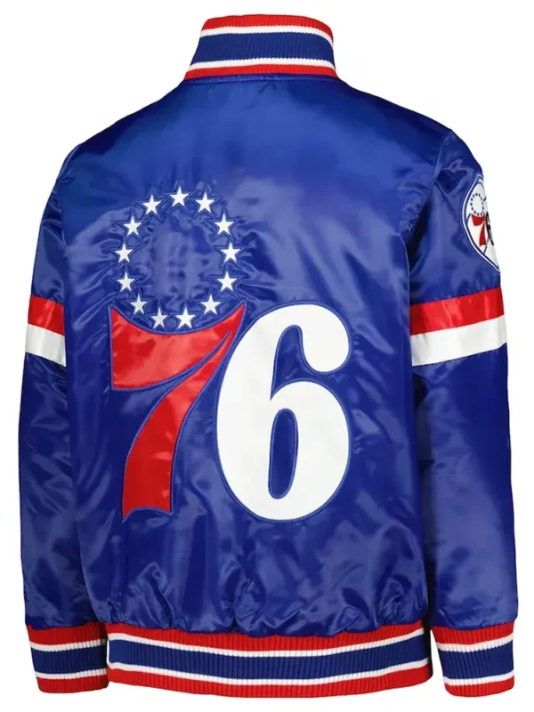 Philadelphia 76ers Home Game Royal Satin Jacket