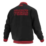 Philadelphia 76ers Logoman Shadow Black Varsity Jacket
