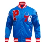 Philadelphia 76ers Mashup Classic Rib Satin Jacket