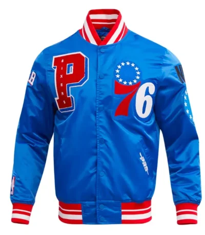 Philadelphia 76ers Mashup Classic Rib Satin Jacket