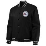 Philadelphia 76ers Poly Twill Black Jacket