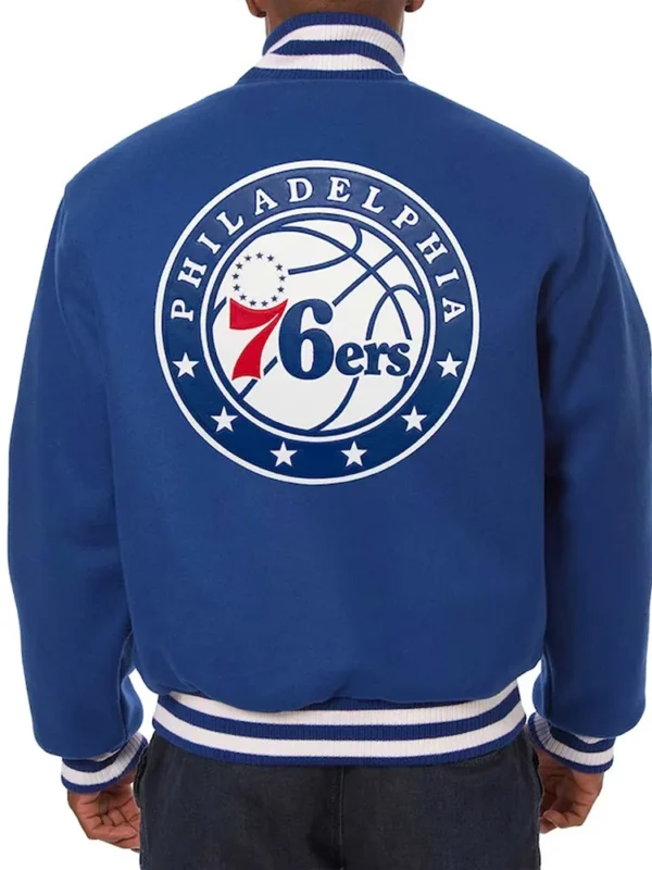 Philadelphia 76ers Royal Varsity All Wool Jacket