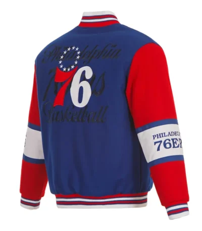 Philadelphia 76ers Royal and Red Varsity Wool Jacket