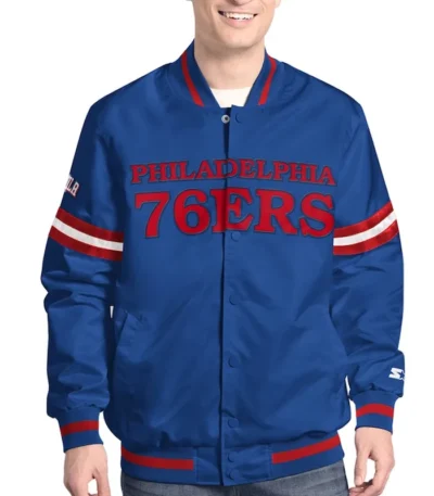 Philadelphia 76ers Scout Varsity Satin Jacket
